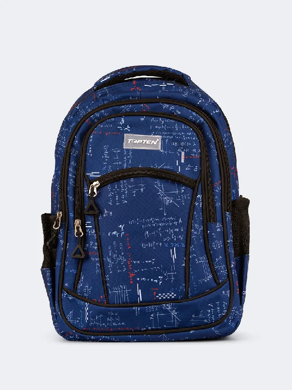 Topten Accessories The Ultimate Math School Backpack Unisex Back To School Bag Blue/Yellow