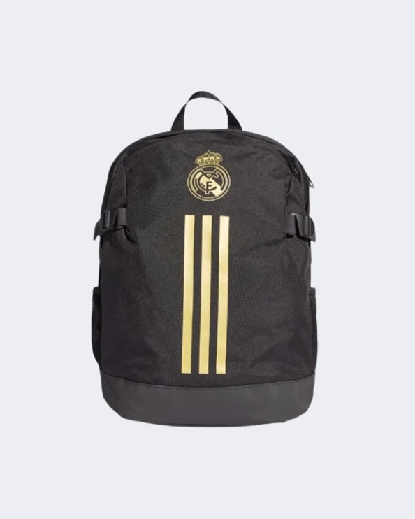 Adidas Real Madrid Backpack Unisex Football Bag Black/Gold Dy7716