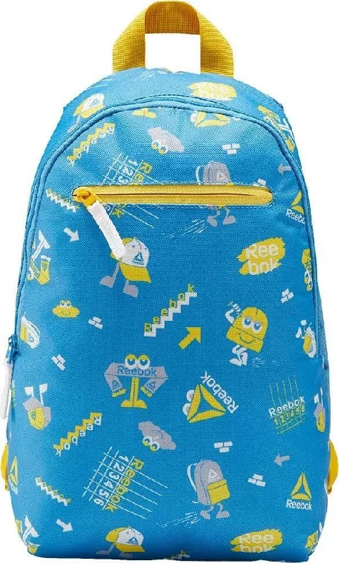 Reebok Small Aop Backpack Kids Training Bag Blue And Yellow