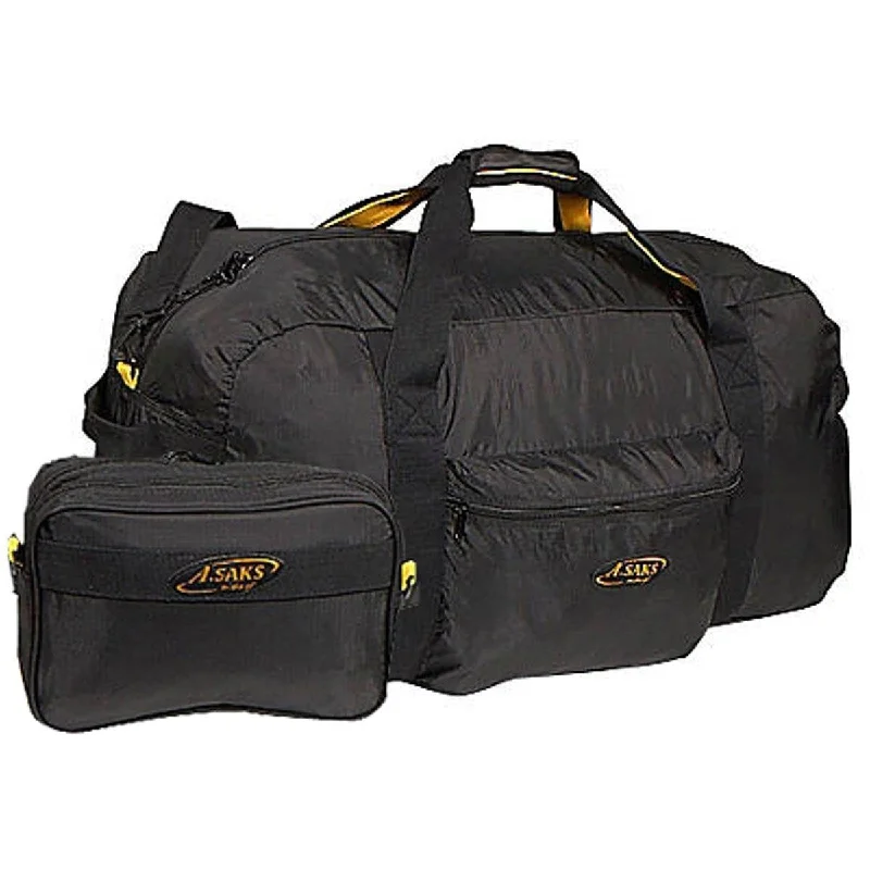 A. Saks 30” Travel Lightweight Folding Duffel Bag With Pouch for Clothing and Bulky Items