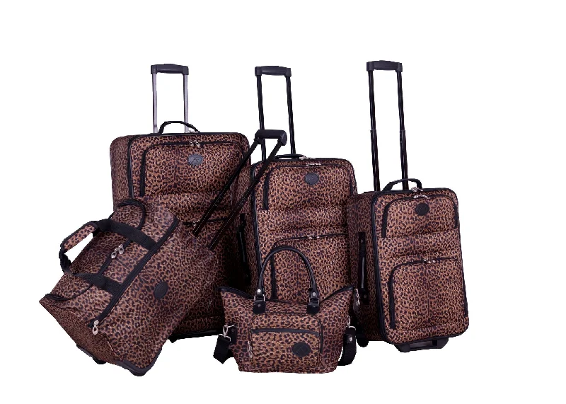 American Flyer Animal Print 5-Piece Luggage Set