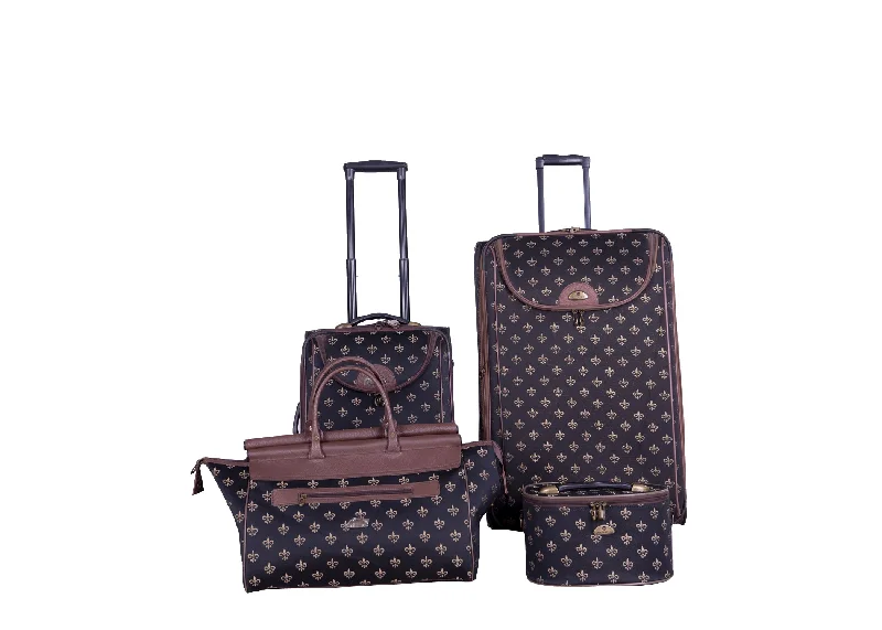 American Flyer Fleur De Lis 4-Piece Luggage Set