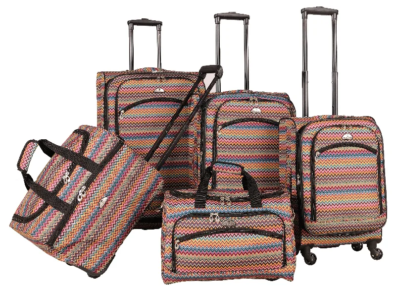 American Flyer Gold Coast 5-Piece Spinner Luggage Set