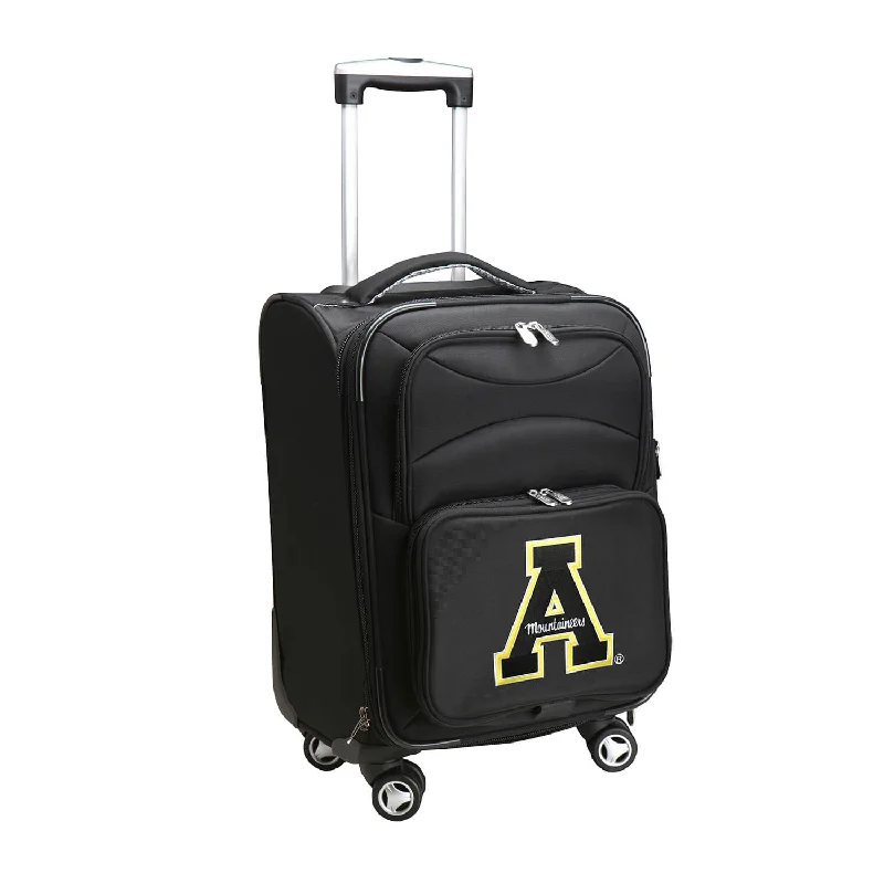 Softside suitcases with plush lining hugged her soft items-Appalachian State Mountaineers Carry-on Spinner Softside