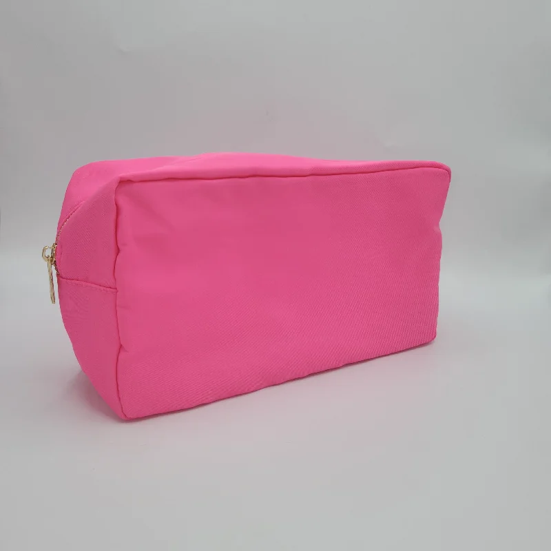 Large suitcases with wide compartments carried her whole wardrobe-Bright Pink Toiletry Pouch