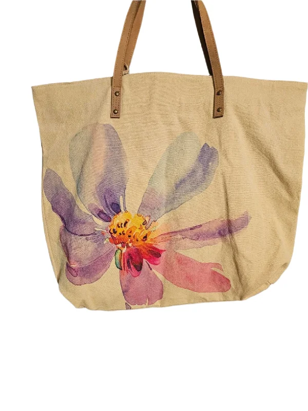 Tote Bag Canvas Purple Watercolor Flower