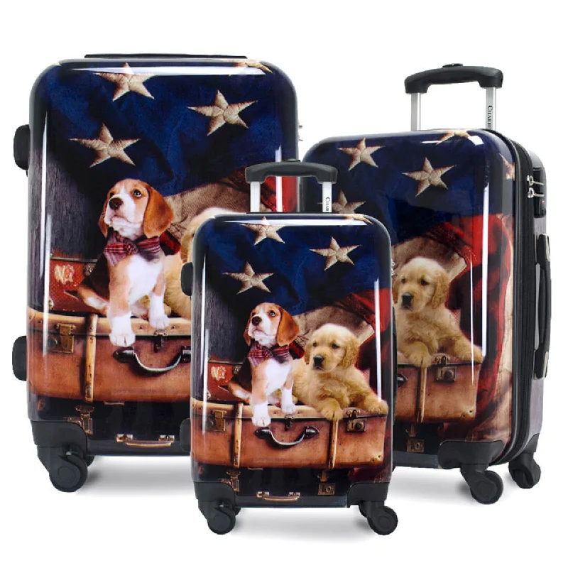 Chariot Freedom Pups 3-Piece Hardside Expandable Spinner Luggage Set