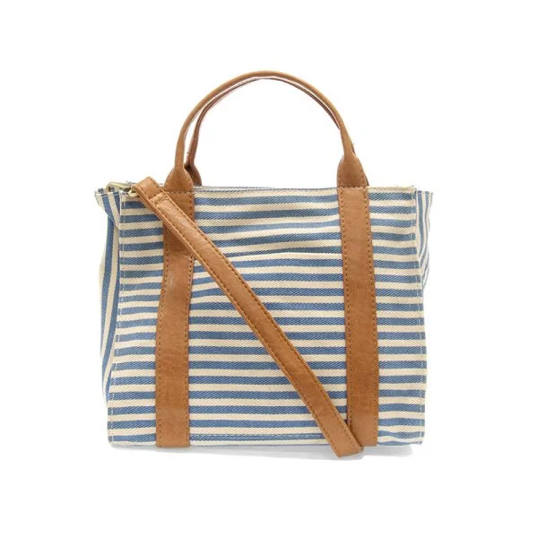 Gwen Striped Canvas Tote - L8169-06 -   Women's  BLUE & WHITE