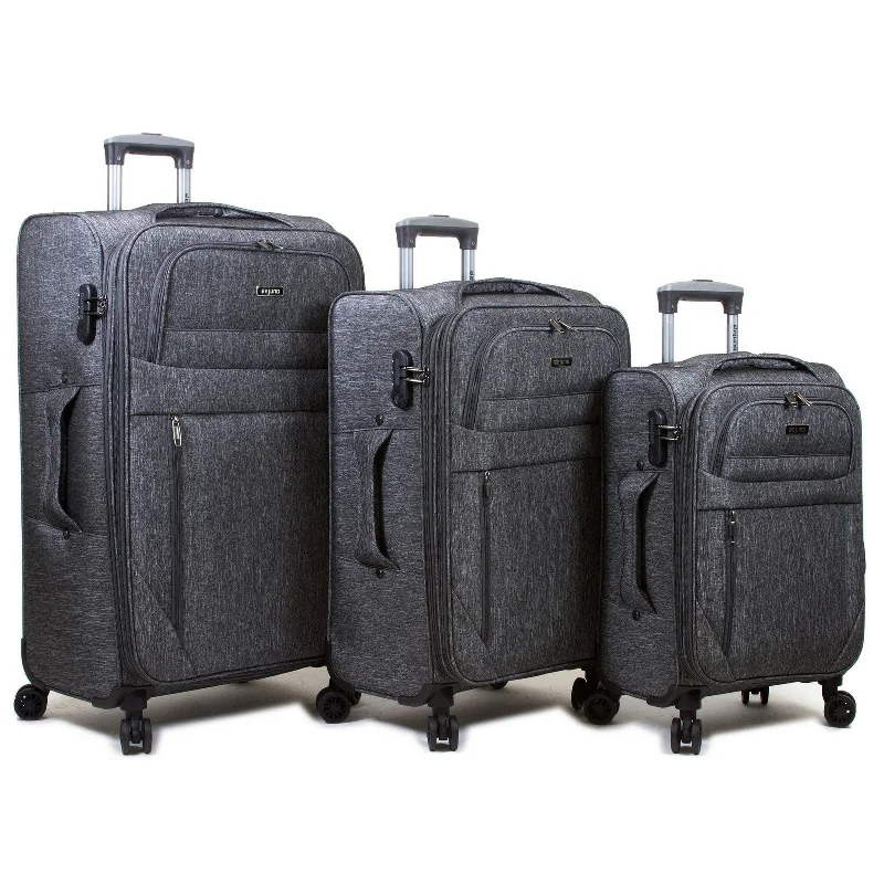 Dejuno Aurora Lightweight Denim 3-Piece Spinner Luggage Set