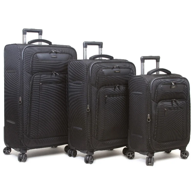 Dejuno Executive 3-Piece Spinner Luggage Set With USB Port