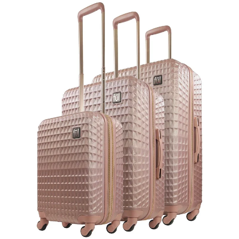 Geo Hardsided Spinner 3-piece Luggage Set Rose Gold