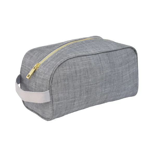 Gray Chambray Toiletry Bag