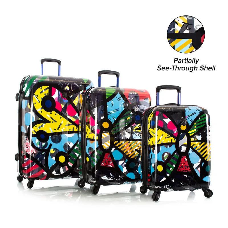 Heys Britto Butterfly Transparent 3 Piece Hardside Spinner Luggage Set