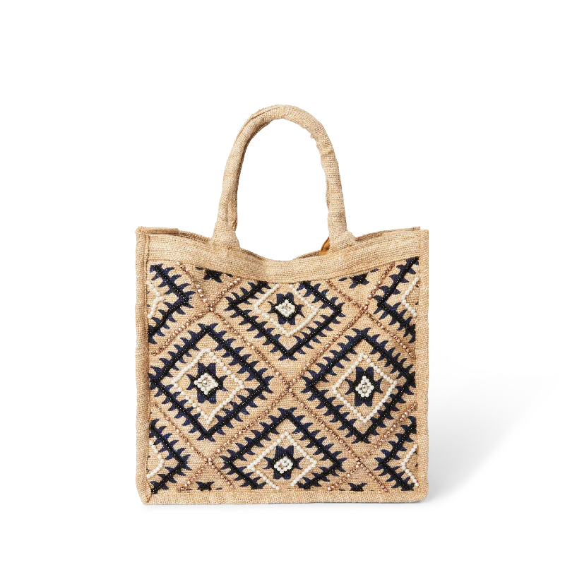 KOUKLAS ZAKYNTHOS BEADED DIAMOND TOTE