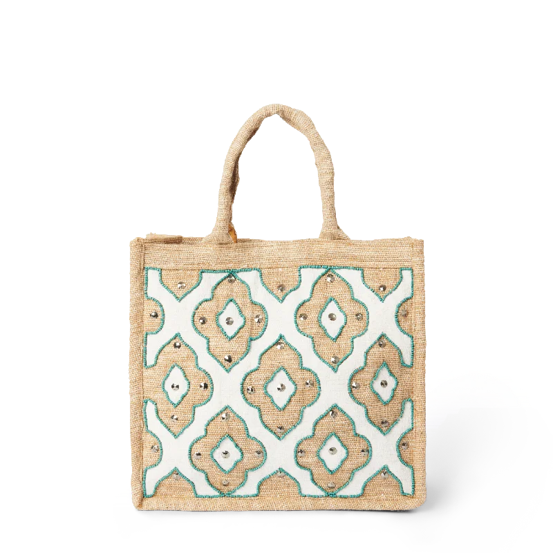 KOUKLAS CRETE BEADED DIAMOND TOTE