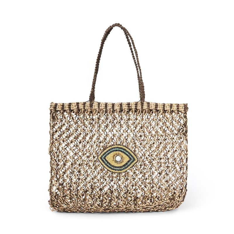 KOUKLAS KOS EVIL EYE WOVEN TOTE