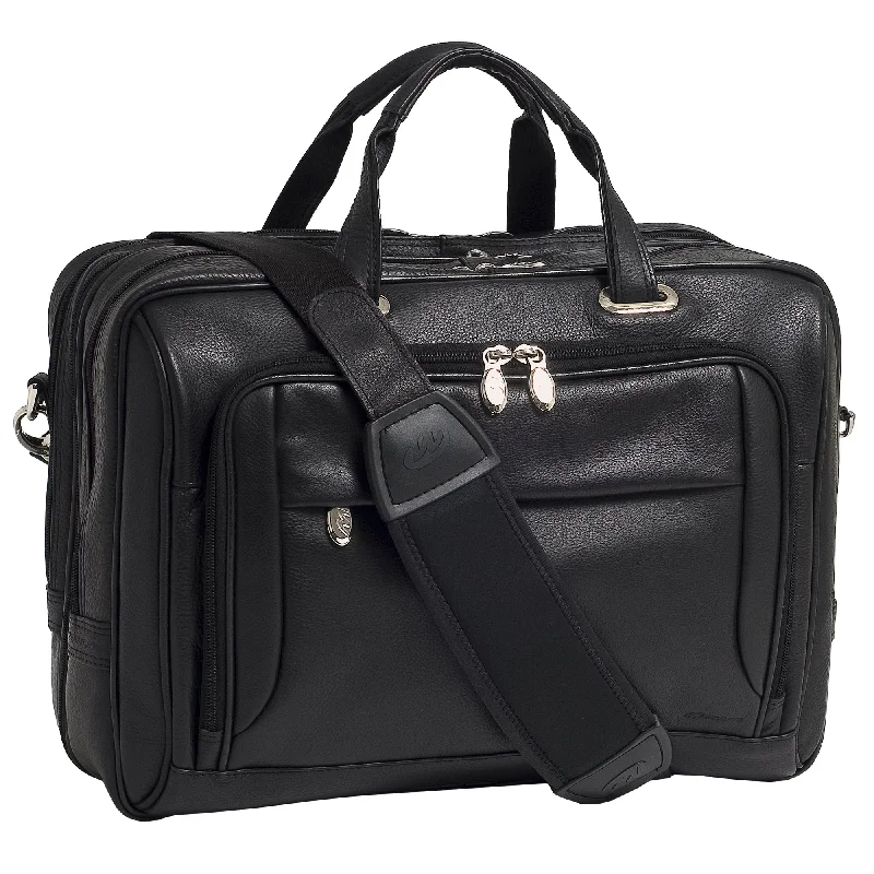 McKlein WEST LOOP 17" Leather Expandable Double Compartment Briefcase