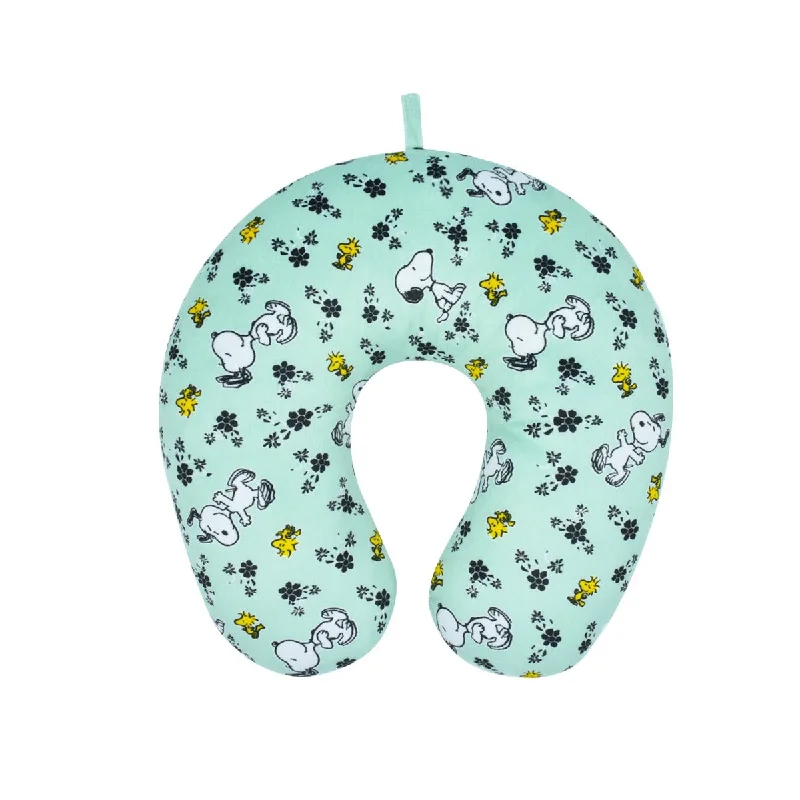 Peanuts Snoopy & Woodstock Flowers Travel Neck Pillow