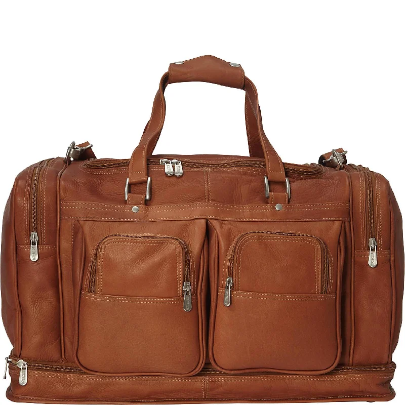 Piel Leather False Bottom Duffel Bag