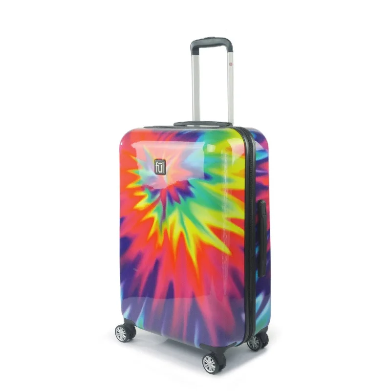 Tie-dye Rainbow Swirl 24" FŪL Spinner Rolling Luggage