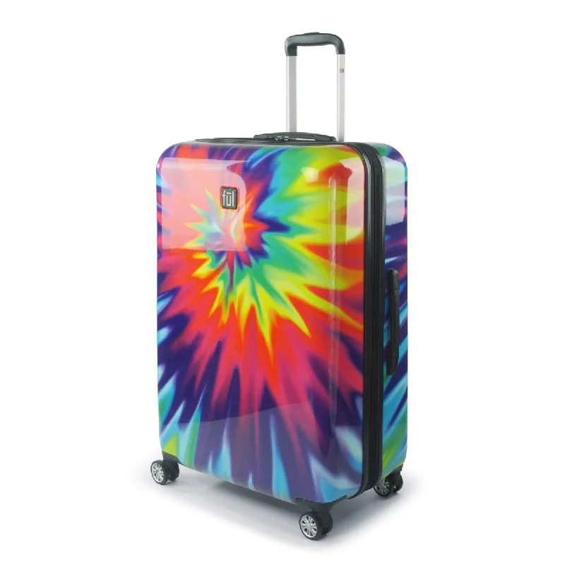 Tie-dye Rainbow Swirl 28" FŪL Spinner Rolling Luggage