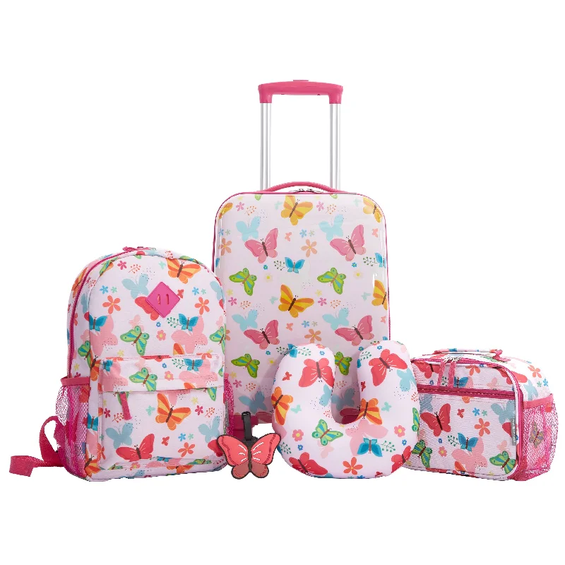 Travelers Club Butterfly 5 Piece Luggage Set