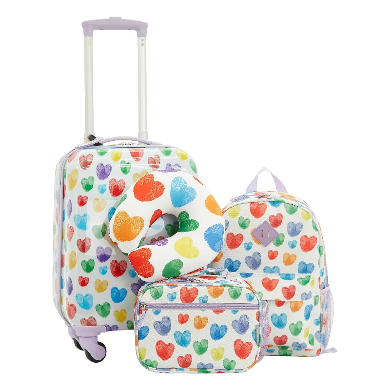 Travelers Club Thumbprint Heart 5 Piece Luggage Set