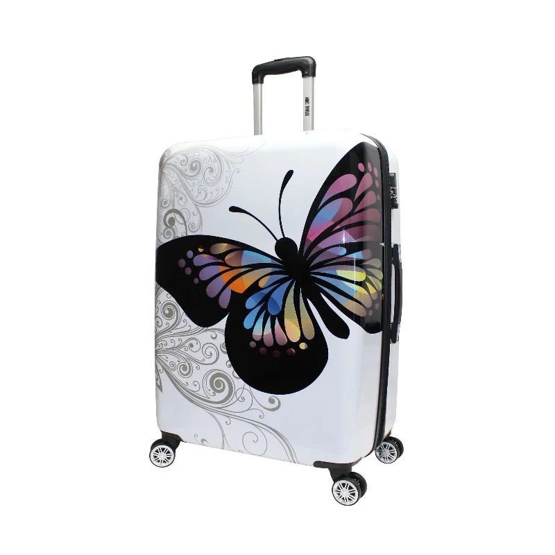 World Traveler Butterfly 24" Hardside Expandable Spinner Suitcase