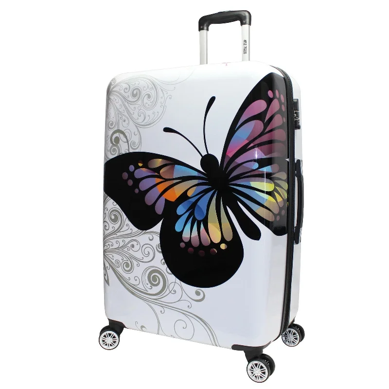 World Traveler Butterfly 28-Inch Hardside Expandable Spinner Luggage