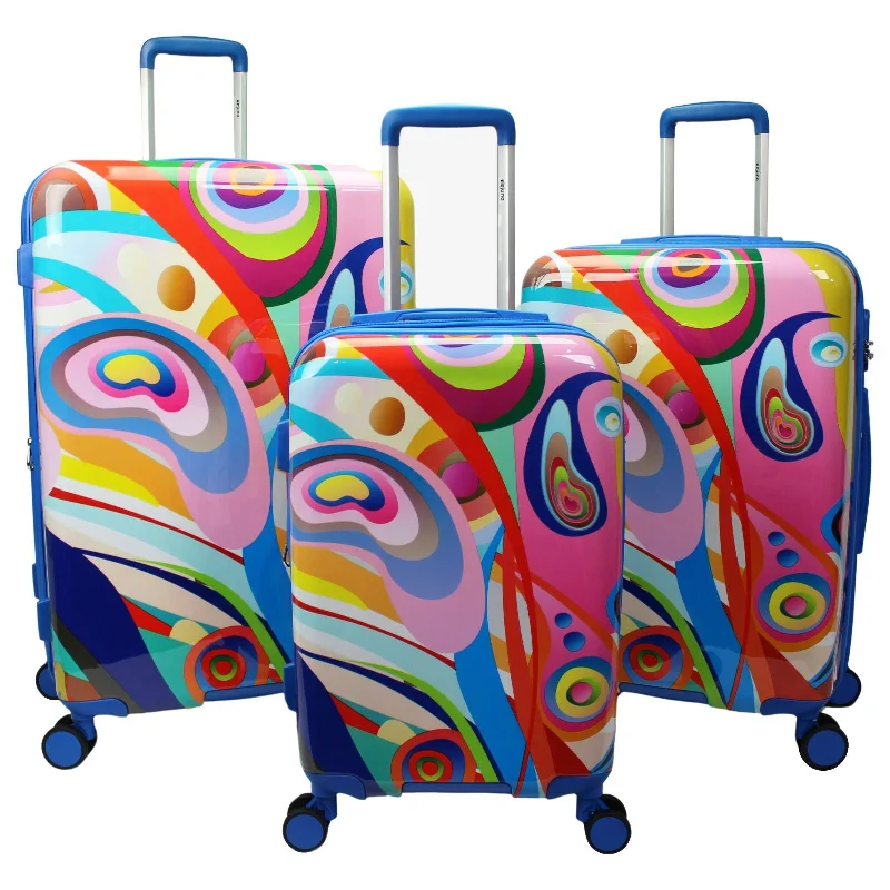 World Traveler Dejuno Art Hardside 3-Piece Expandable Spinner Luggage Set