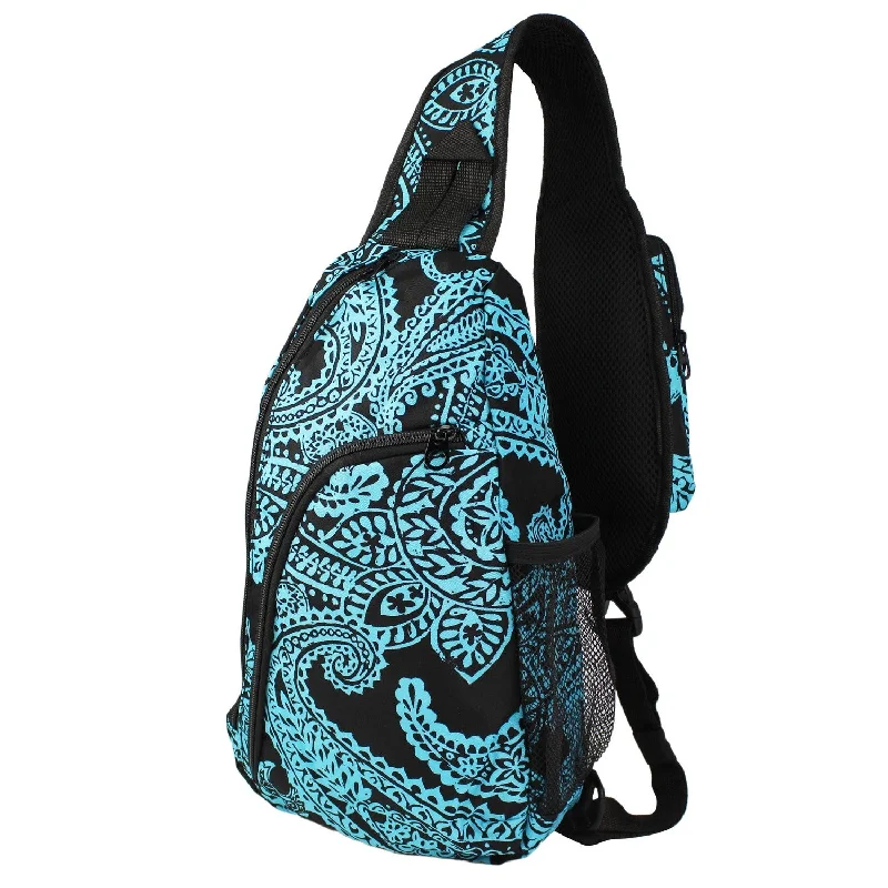 World Traveler Paisley 14" Sling Crossbody Backpack Bag